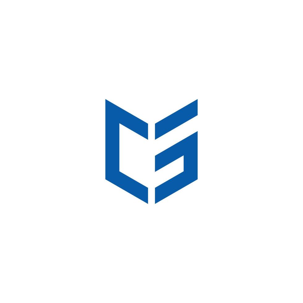 abstract letter cs simple geometric slice line logo vector