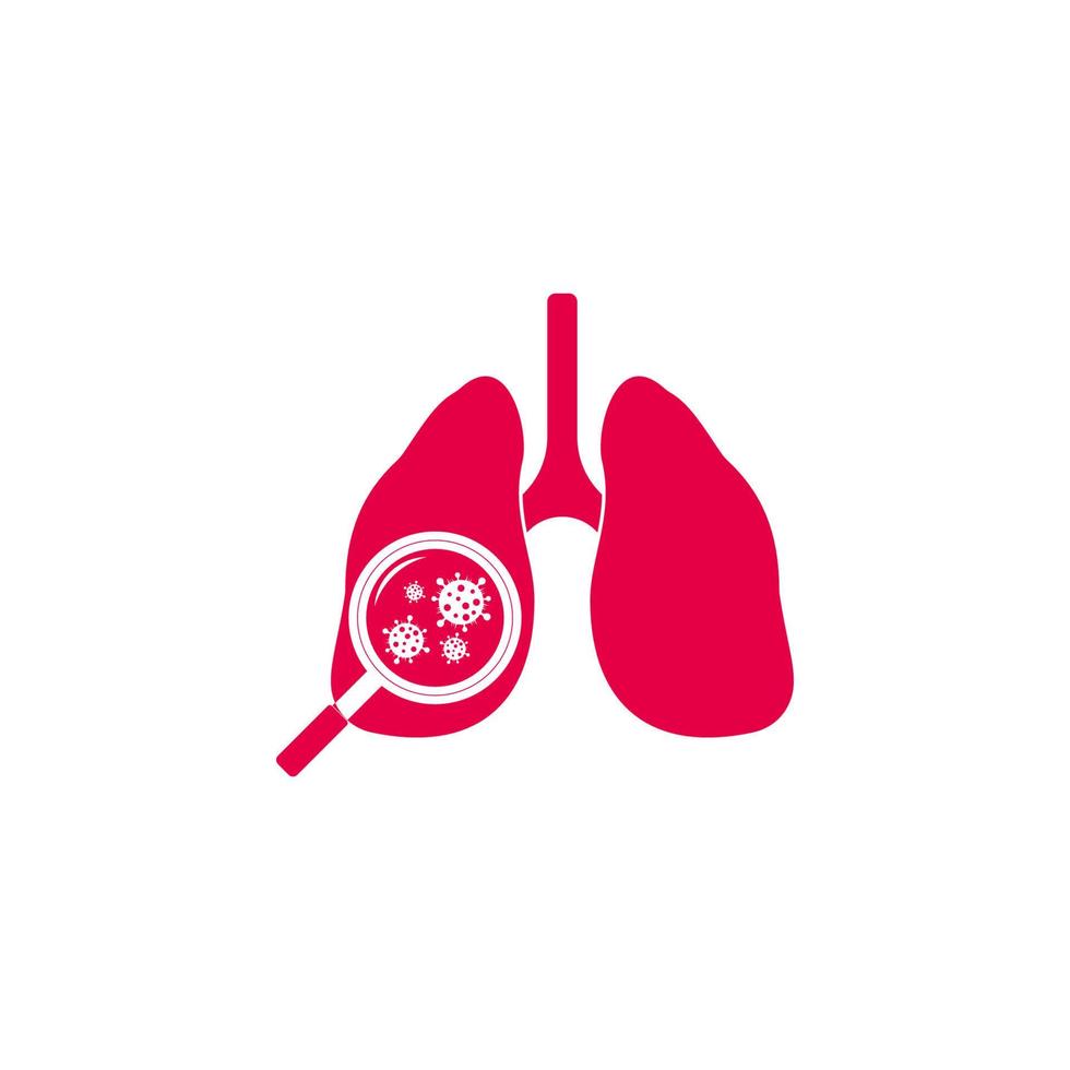 influenza virus detector lungs scan magnifier symbol vector