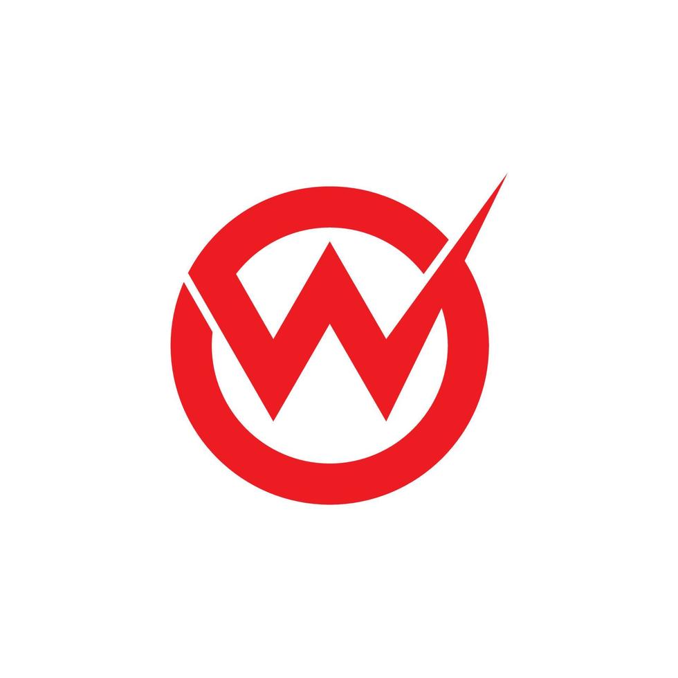 letter o w overlapping circle logo vector