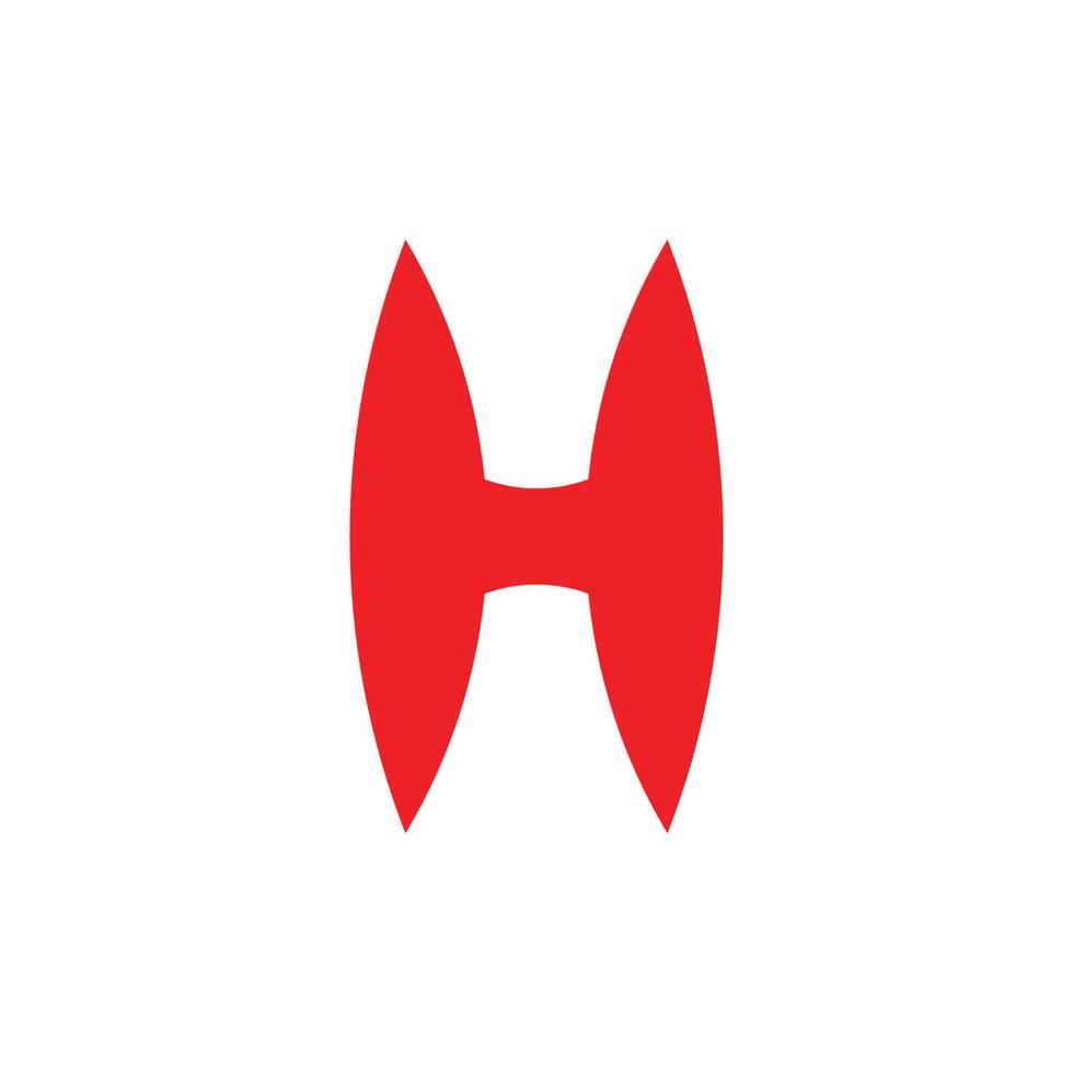 letter h simple geometric logo vector