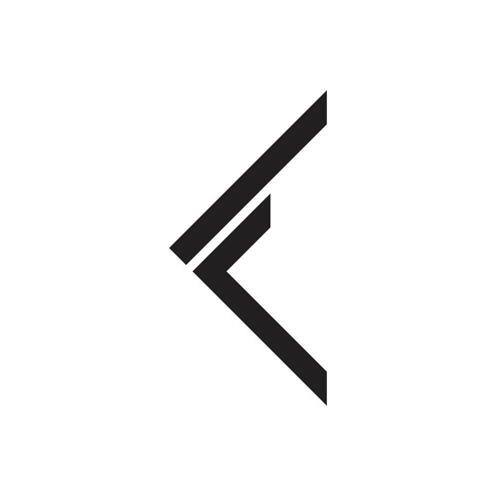 letter kf simple geometric line logo vector