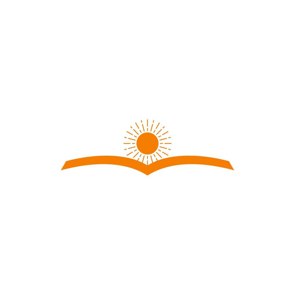 geometric sunrise book shape education symbol logo vector