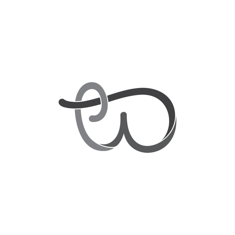 letter w 3d ribbon waves design logo vector