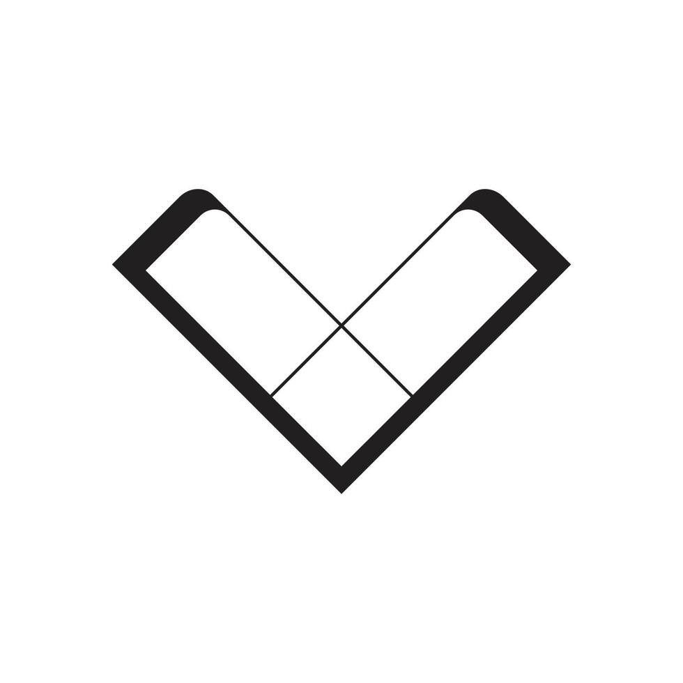 letter v simple geometric line logo vector