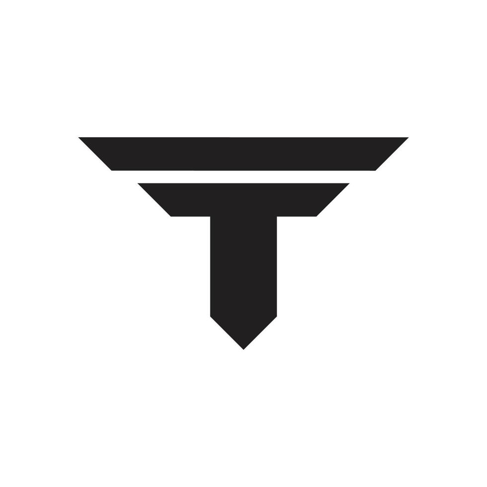 abstract letter tf simple geometric clear logo vector