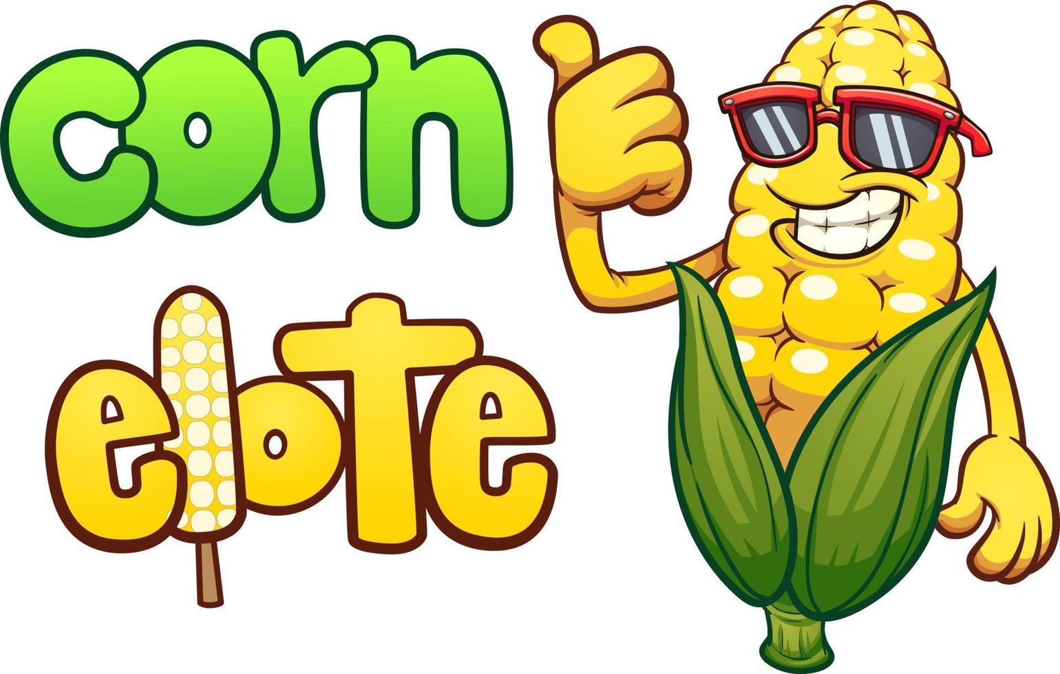 Cool cartoon corn vector