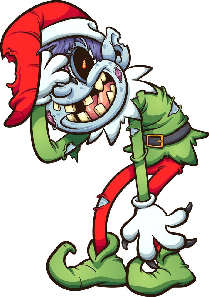 duende navideño zombie vector