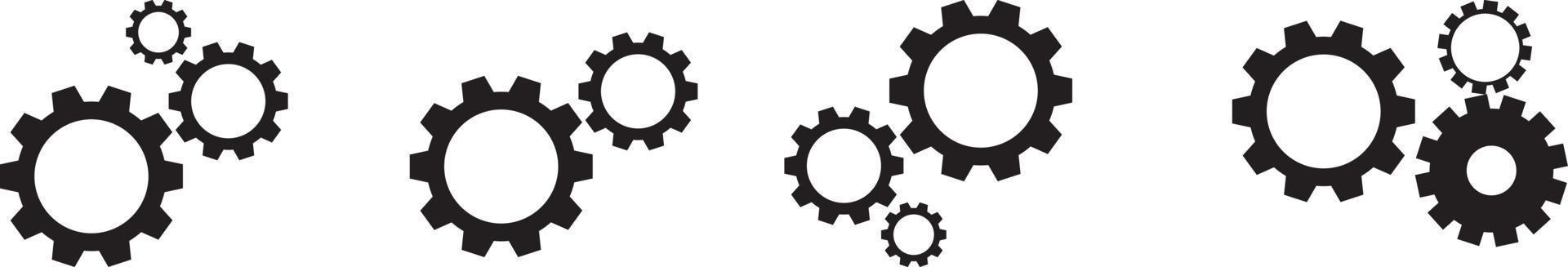 Setting gears icon. Cogwheel group. Gear design collection on white background, stock vector. vector