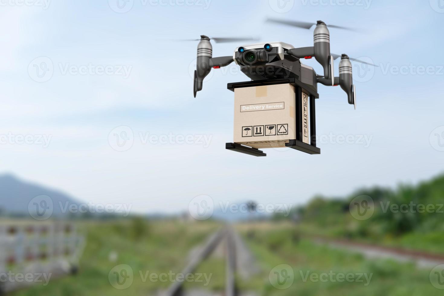 dron tecnología ingeniería dispositivo industria volando en industrial logística exportación importación producto entrega a domicilio servicio logística envío transporte transporte para ir año nuevo 2022 foto