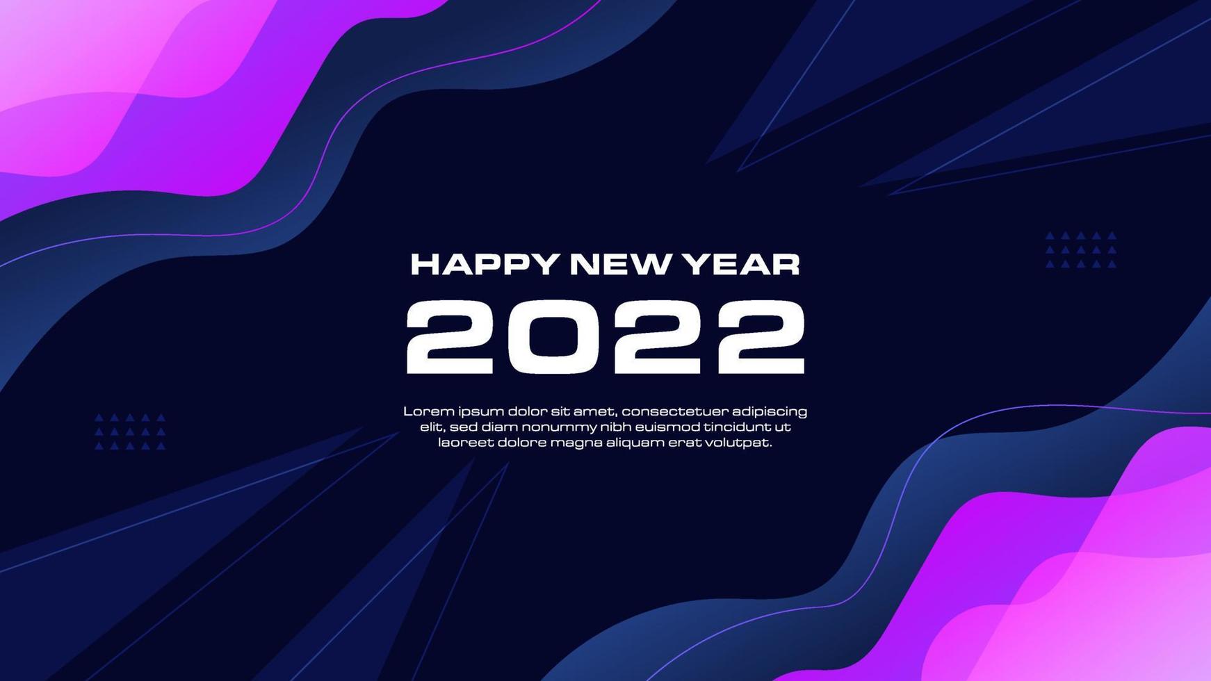 feliz año nuevo 2022 fondo. colorido fondo geométrico. diseño de fondo de color líquido. composición de formas fluidas. vector