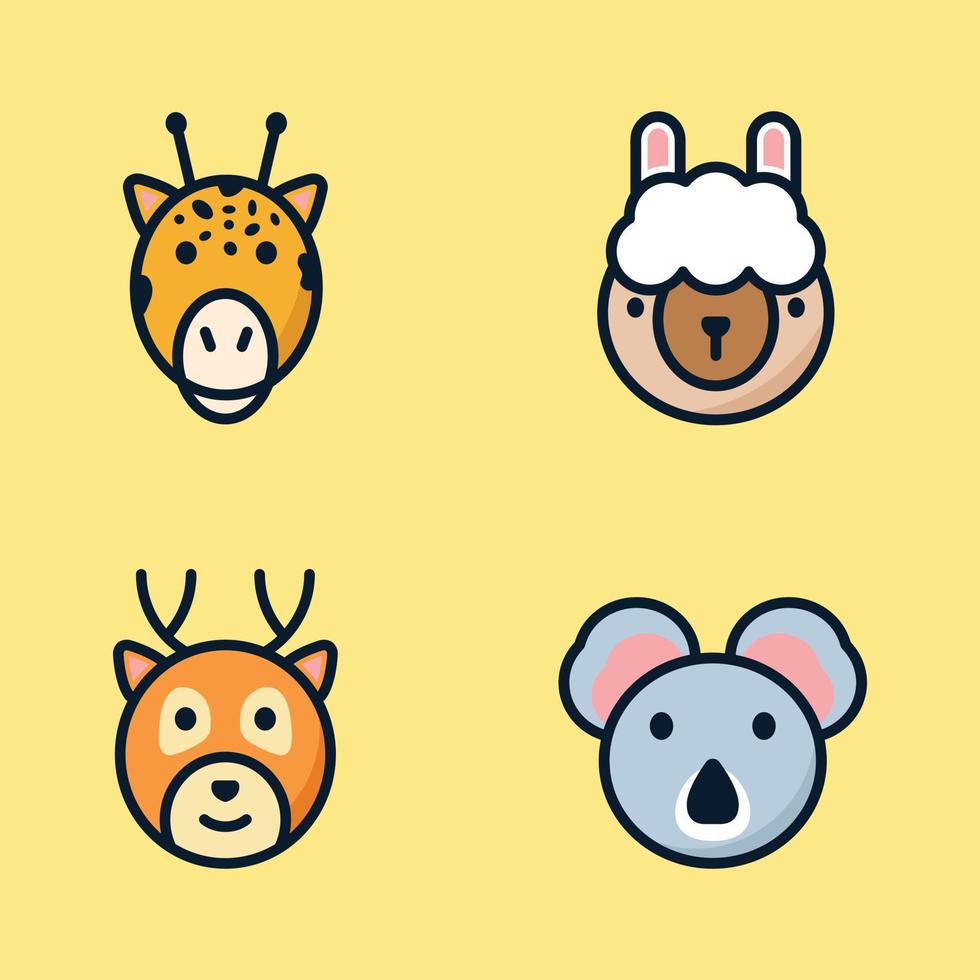 animal illustration set vector