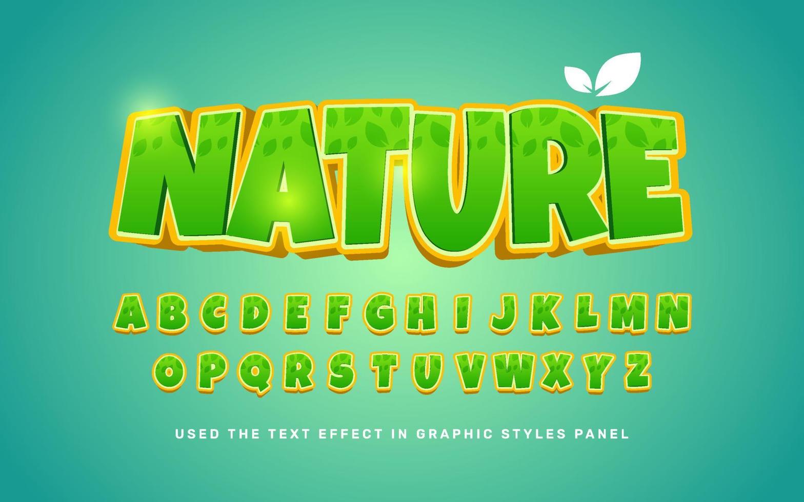 Nature text effect vector
