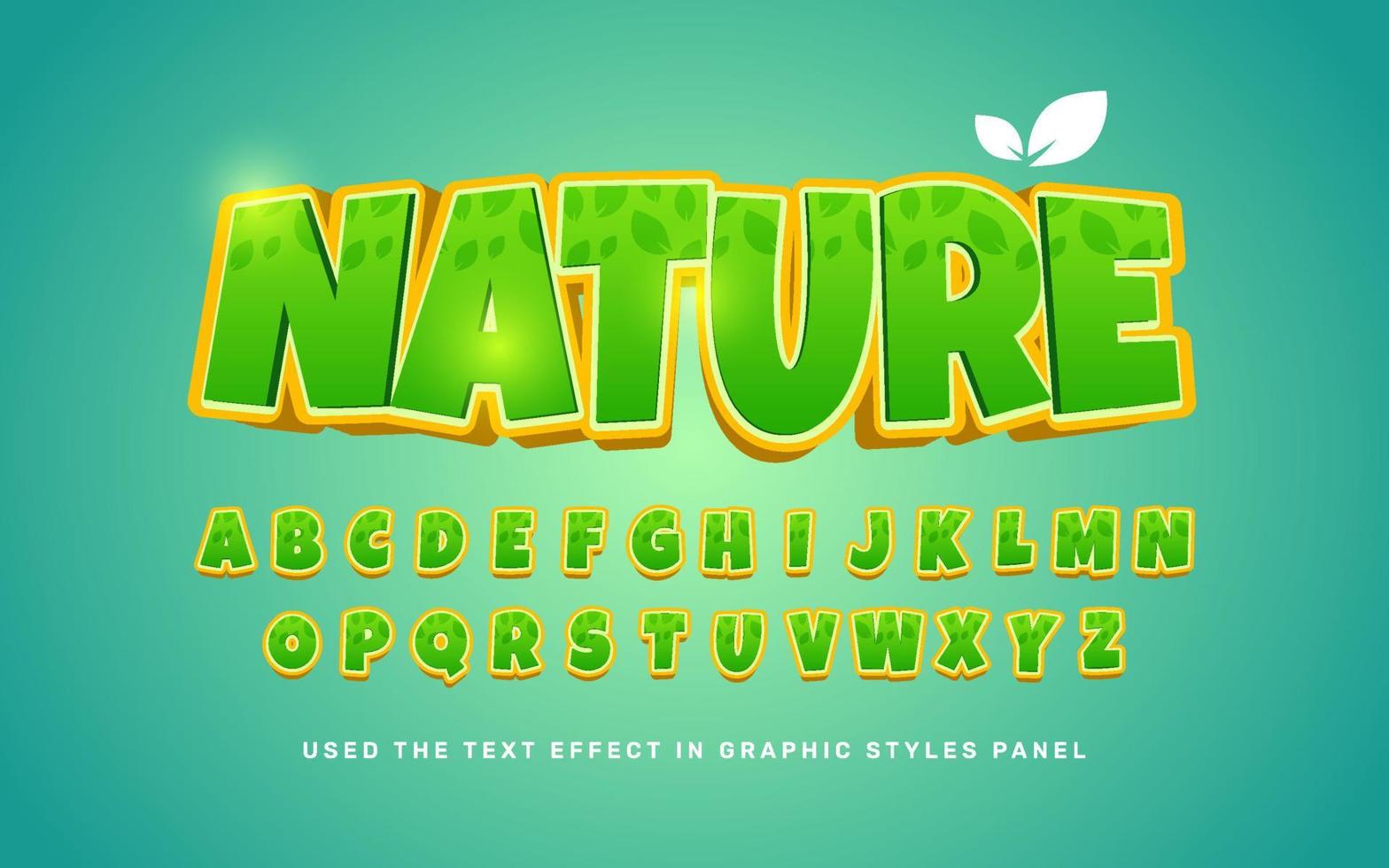 efecto de texto de la naturaleza vector