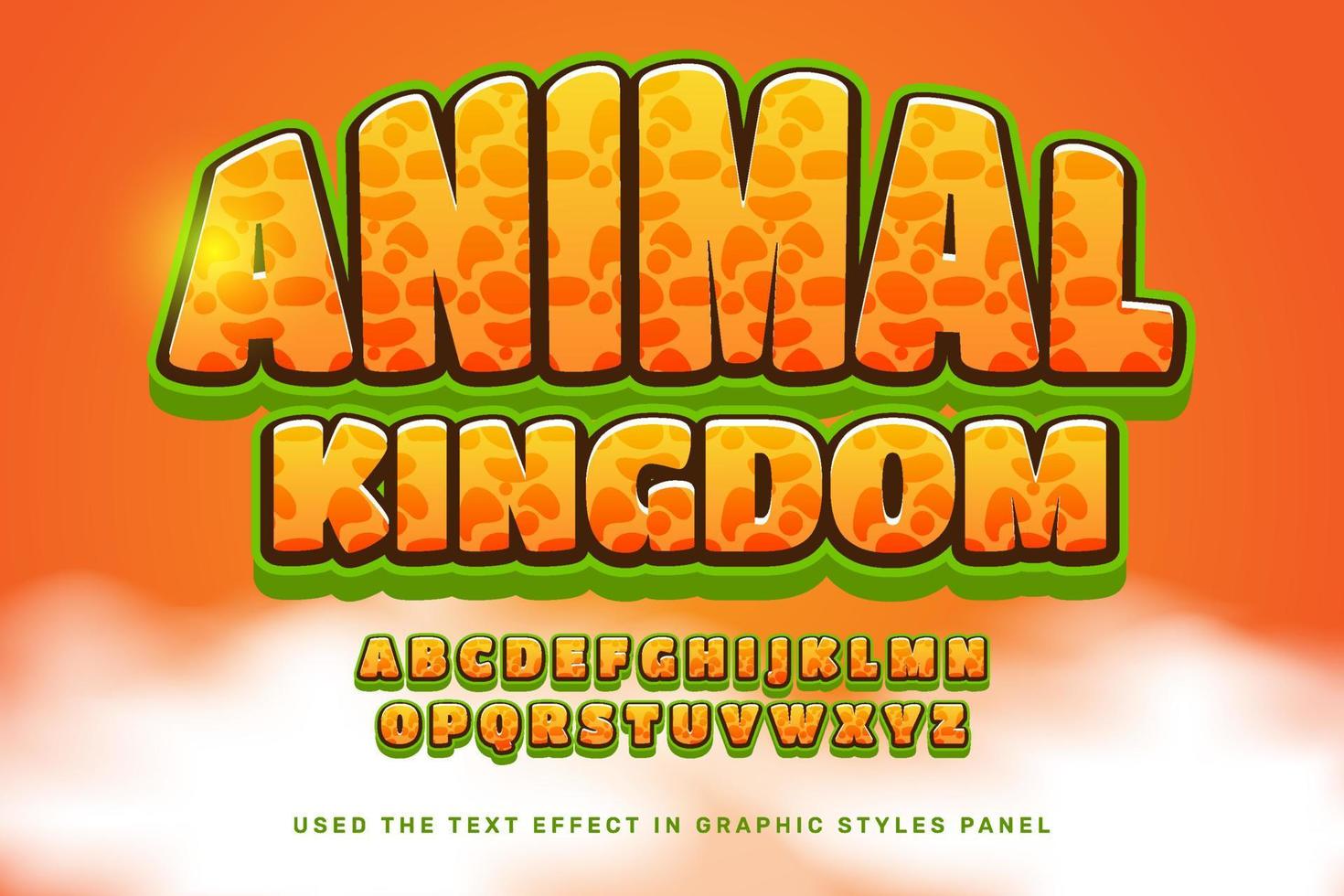 wild animal text effect template vector