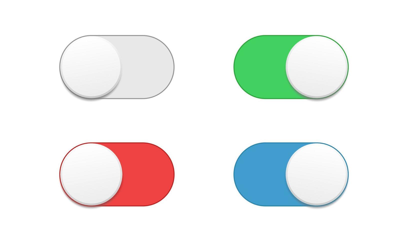 Vector illustration of realistic slider button set. Suitable for design element of app button, web and software slider bar. Rounded button for user interface.