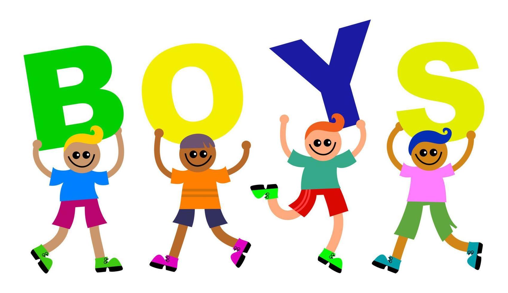 Boys Happy Text Kids vector