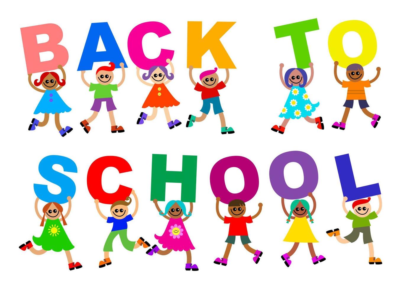 Back to School Happy Kids vector