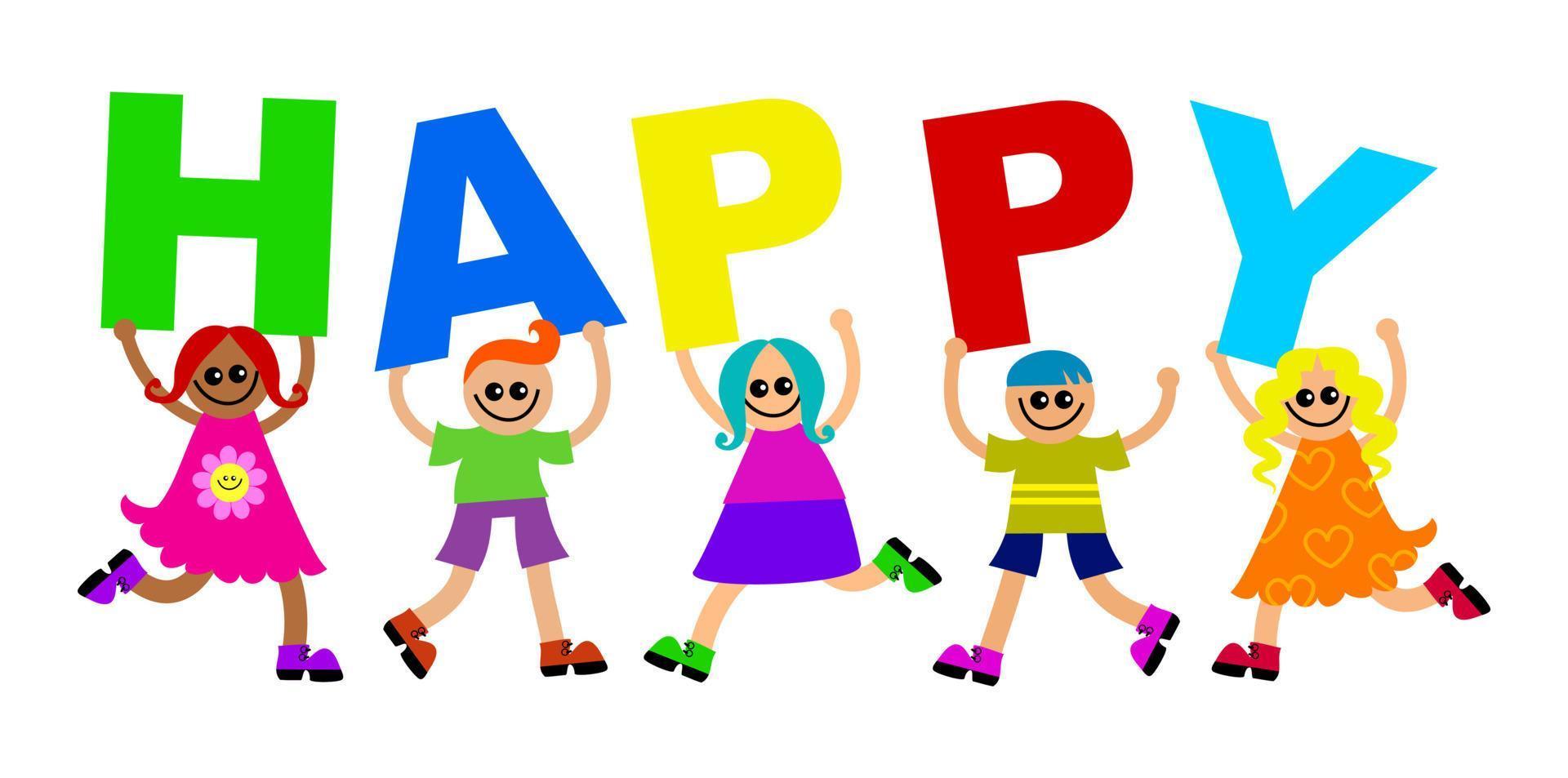 Happy Kids Celebration Text vector