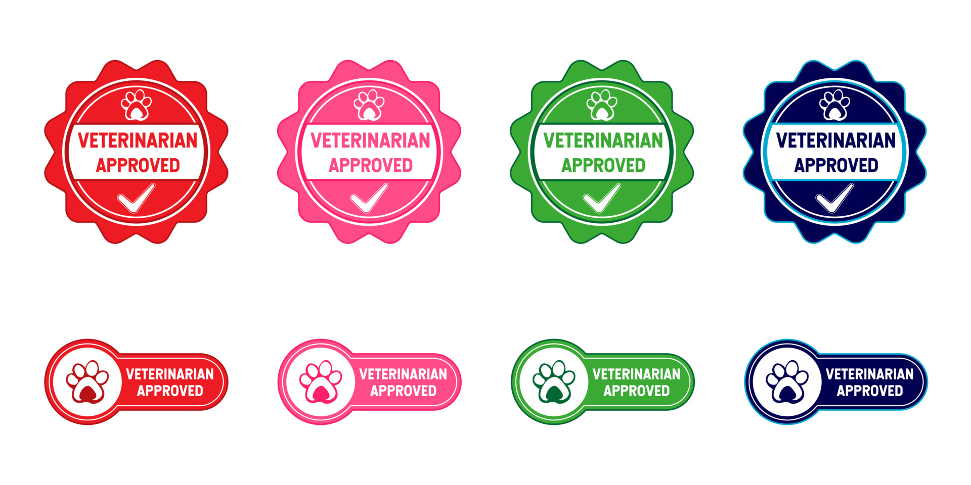 Veterinarian Approved Label, Stamp, Badge, or Logo. With paw ...