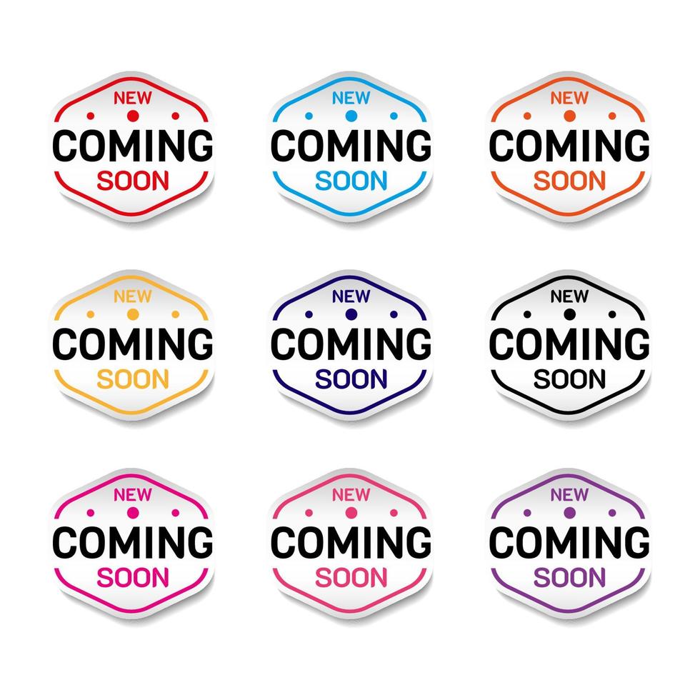 Coming Soon Sticker. For commercial offer product label. Premium and luxury vector illustration design