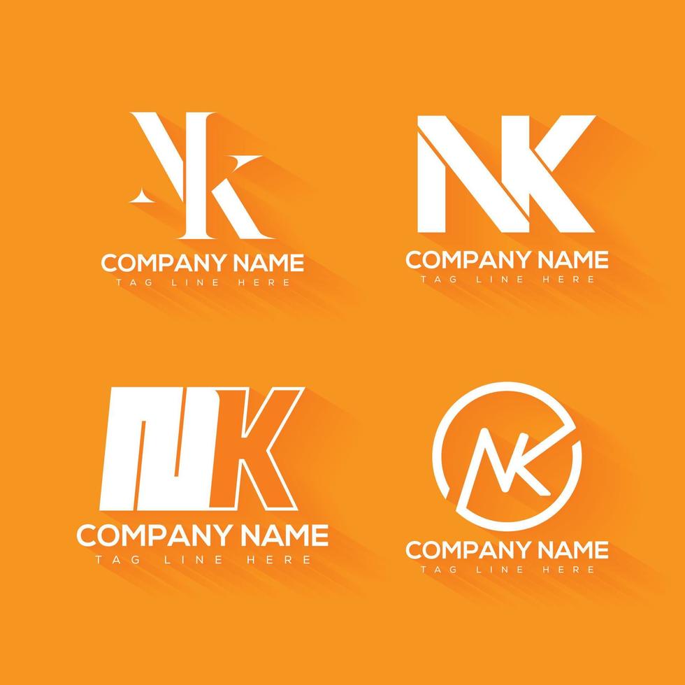nk letter logo design vector