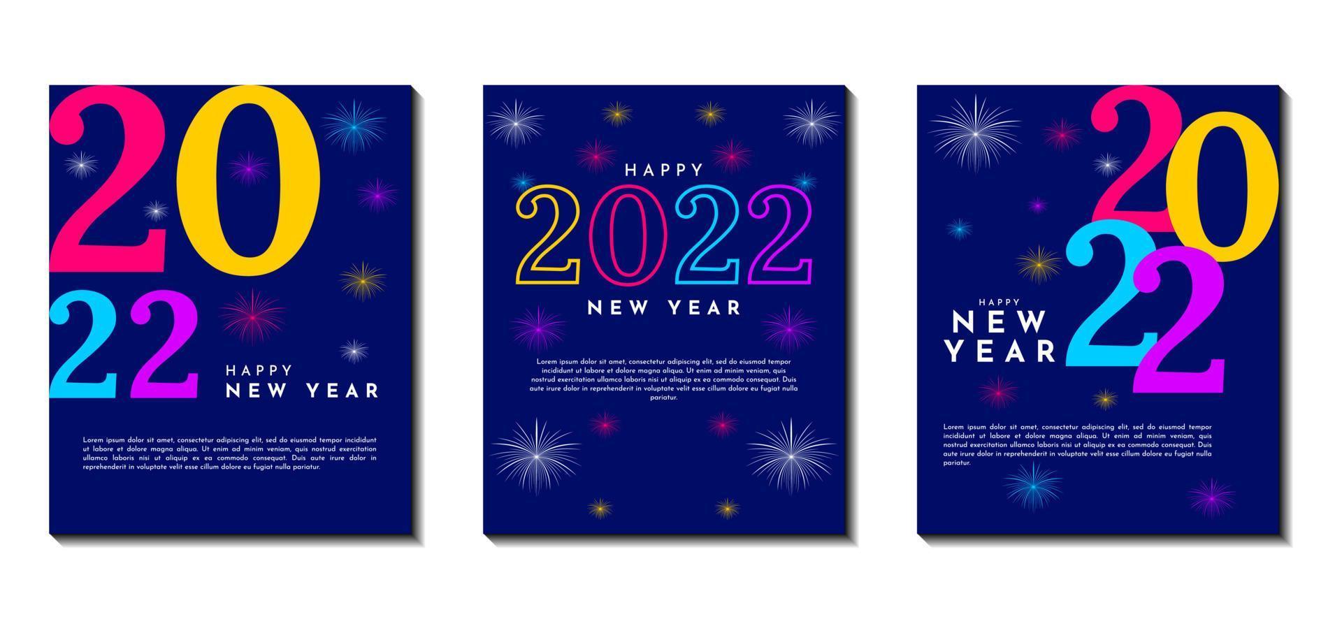 Creative concept set of new year 2022 background. Very suitable for posters, banners, covers, cards, social media posts, etc. vector