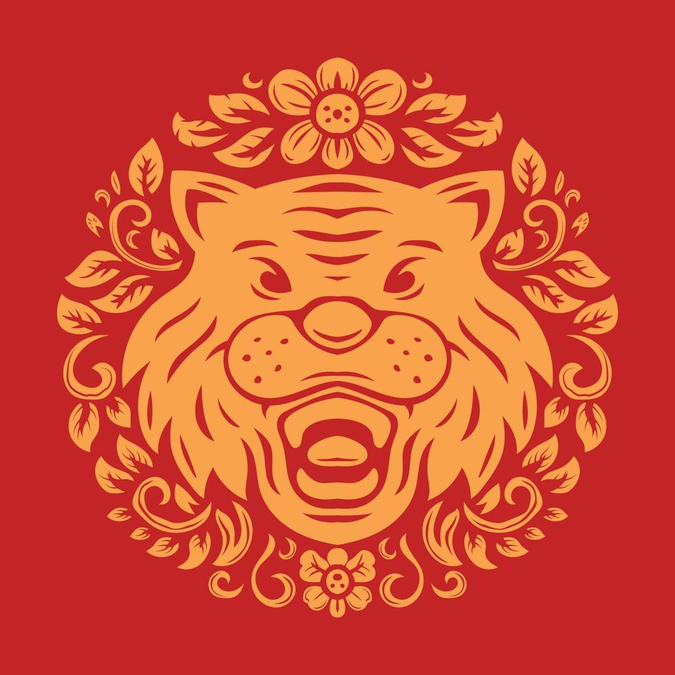 happy new year 2022. The Year of the Tiger vector