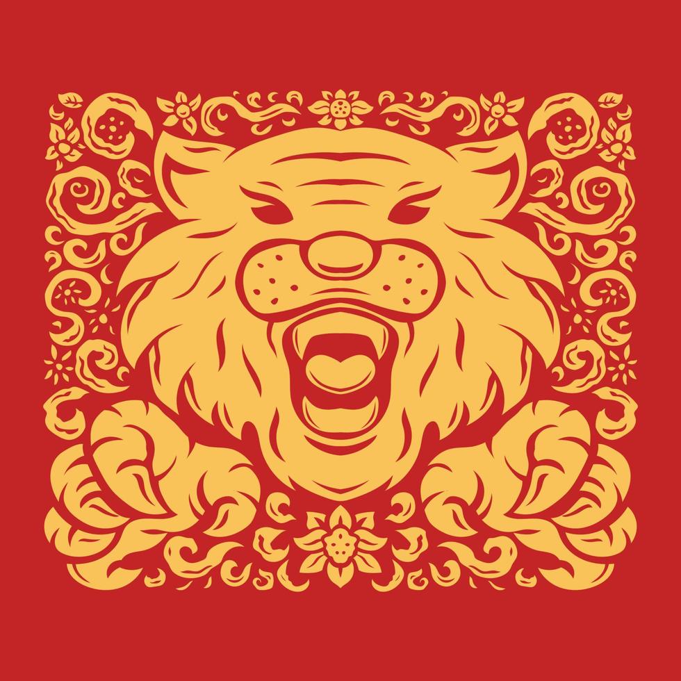 happy new year 2022. The Year of the Tiger vector