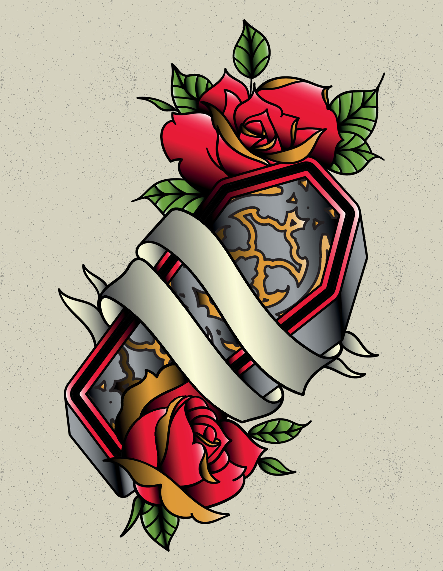 Coffin Tattoo Drawing