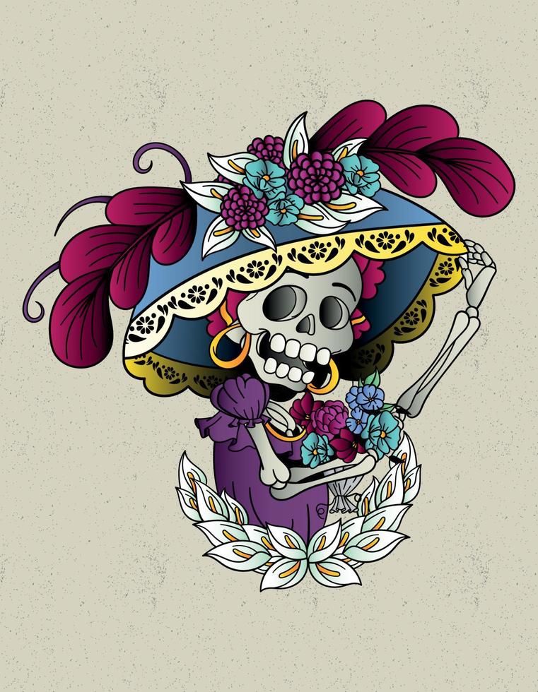catrina tatuaje de la vieja escuela 4615897 Vector en Vecteezy catrina tatuaje de la vieja escuela 4615897 Vector en Vecteezy