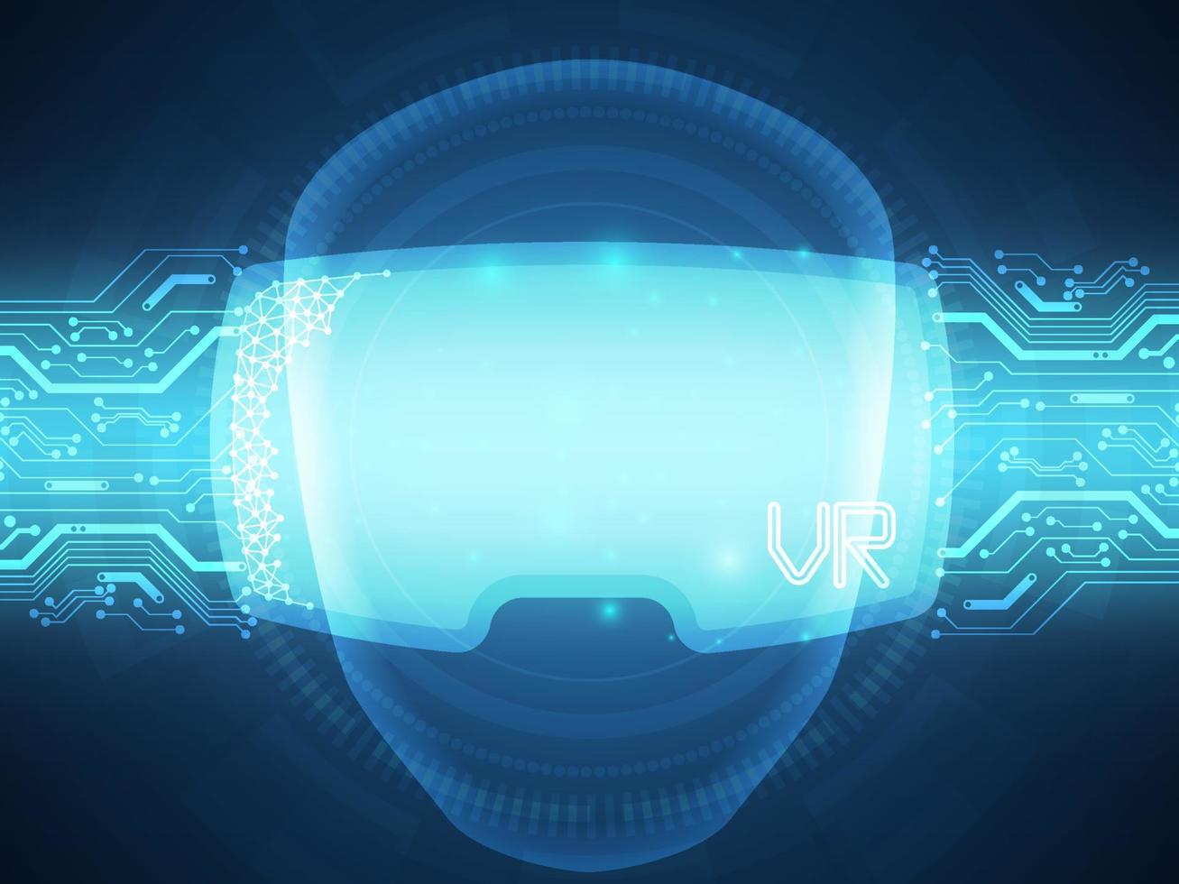 virtural reality technology futuristic background vector
