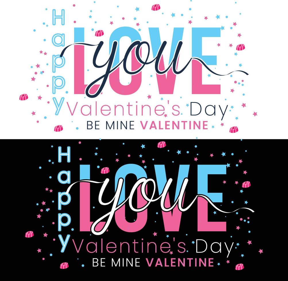 Typography Design For Valentines Day vector