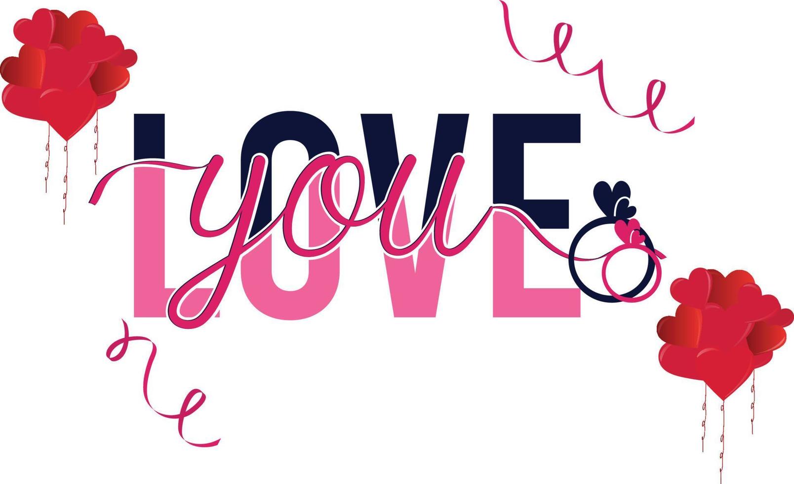 Typography Design for Valentines Day It can be used on T-Shirts Mugs Poster Cards Badge and much more. vector