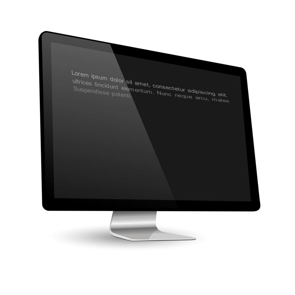 Modern computer monitor with black screen vector