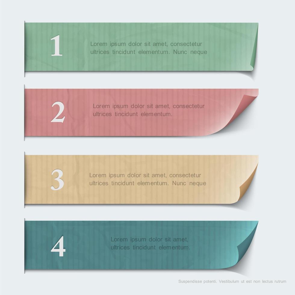 Design for infographics - paper numbered banners vector