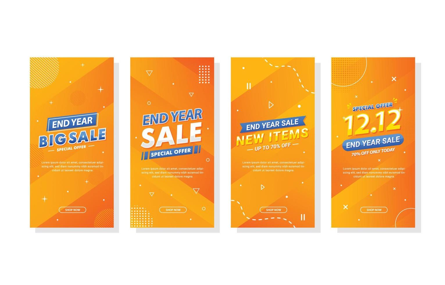 End Year Sale Stories Template vector