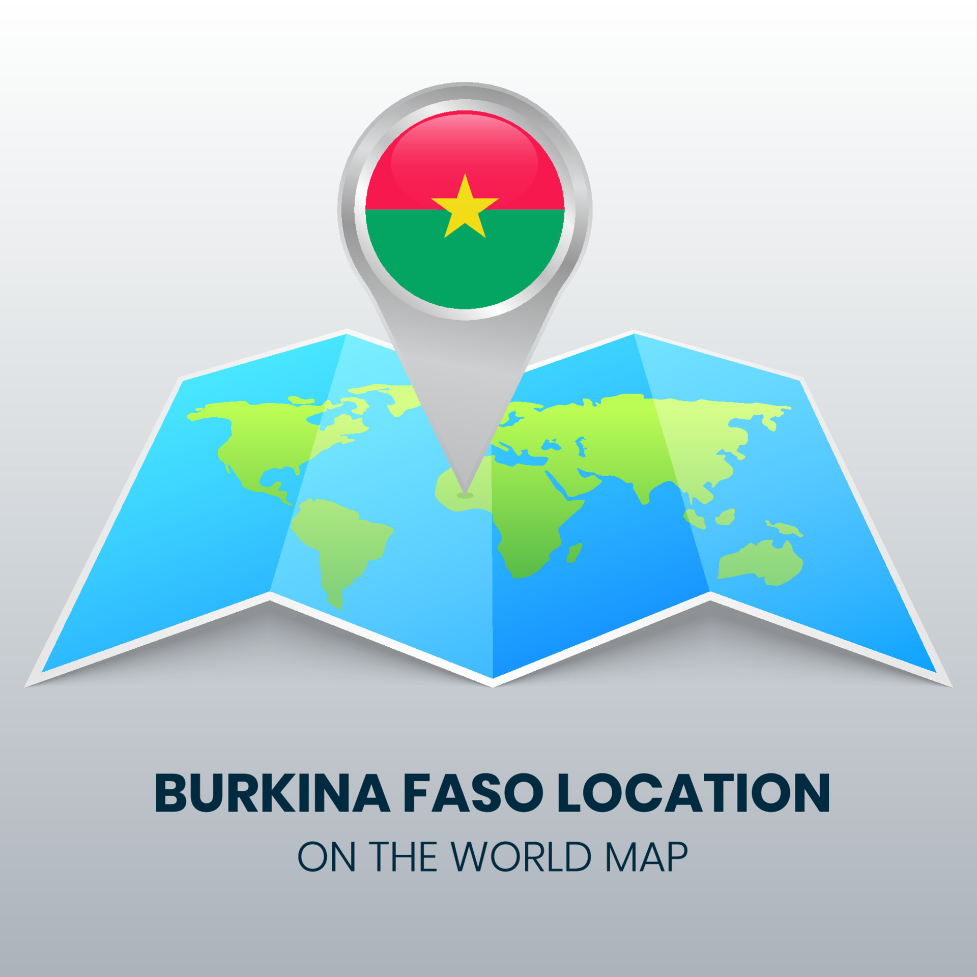 Location Icon Of Burkina Faso On The World Map Round Pin Icon Of Location Icon Of Burkina Faso On The World Map Round Pin Icon Of Burkina Faso Vector