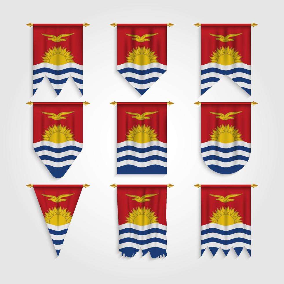 bandera de kiribati en diferentes formas, bandera de kiribati en varias formas vector