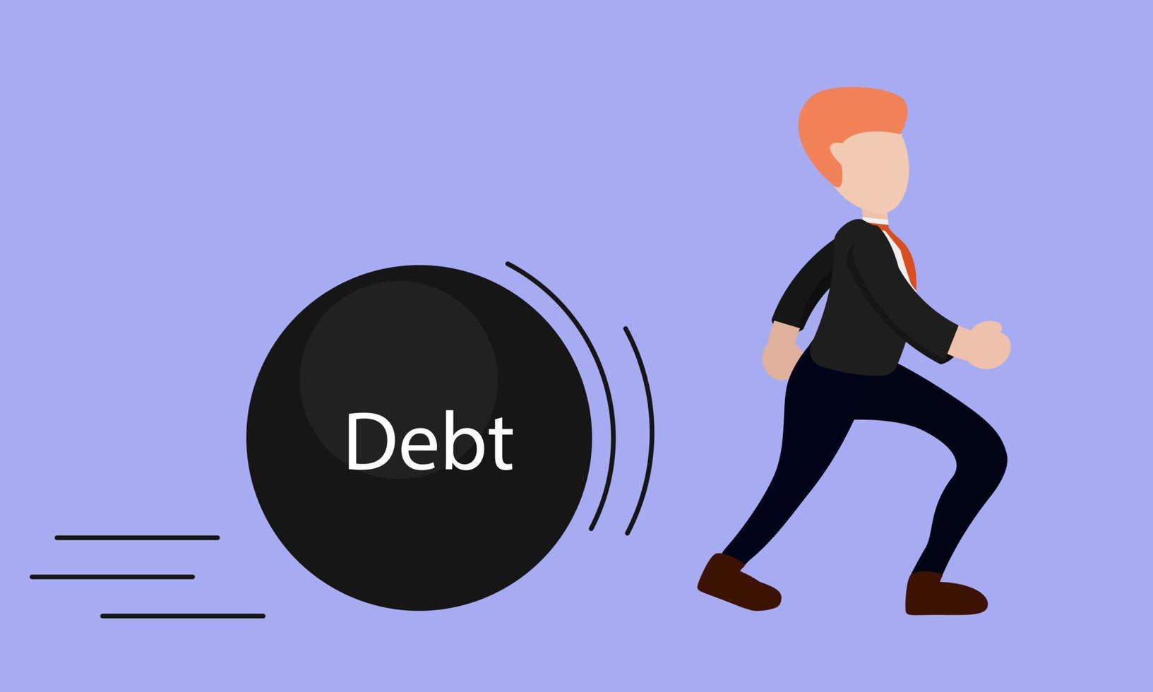 Being Chased by Debt Collectors - Flat Vector Illustration