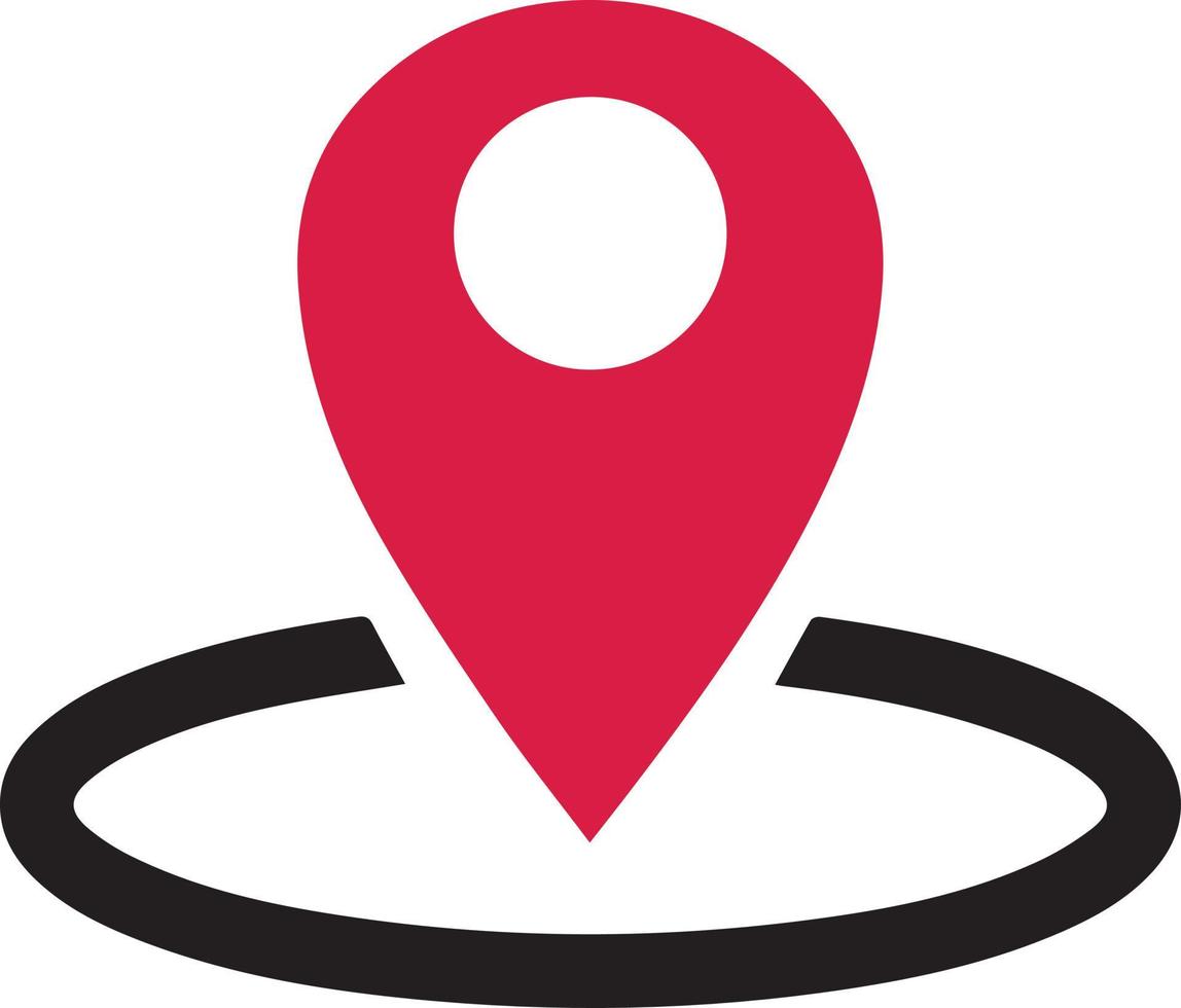 red map mark icon vector