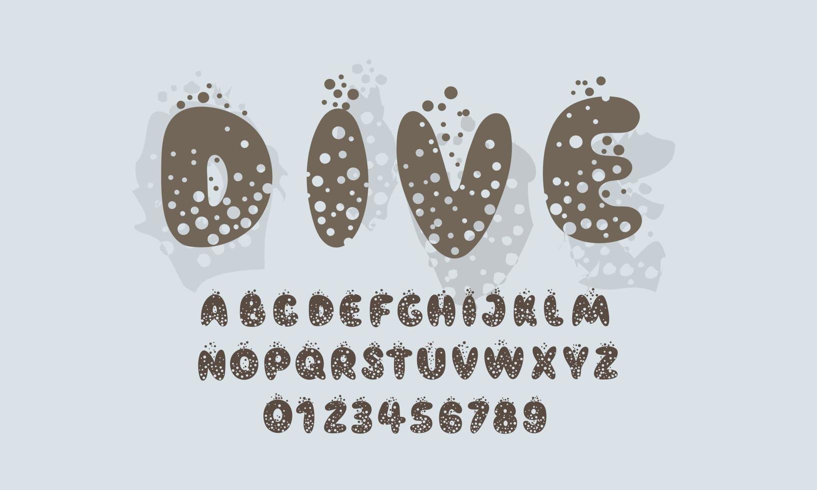 Dive alphabet vector, bubble , cute, playful vector. vector