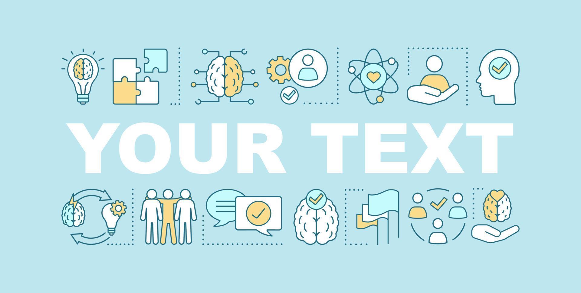 Core values word concepts banner. Corporate social responsibility. Your text here. Isolated lettering typography idea with linear icons. Creative thinking. HR skills. Vector outline illustration