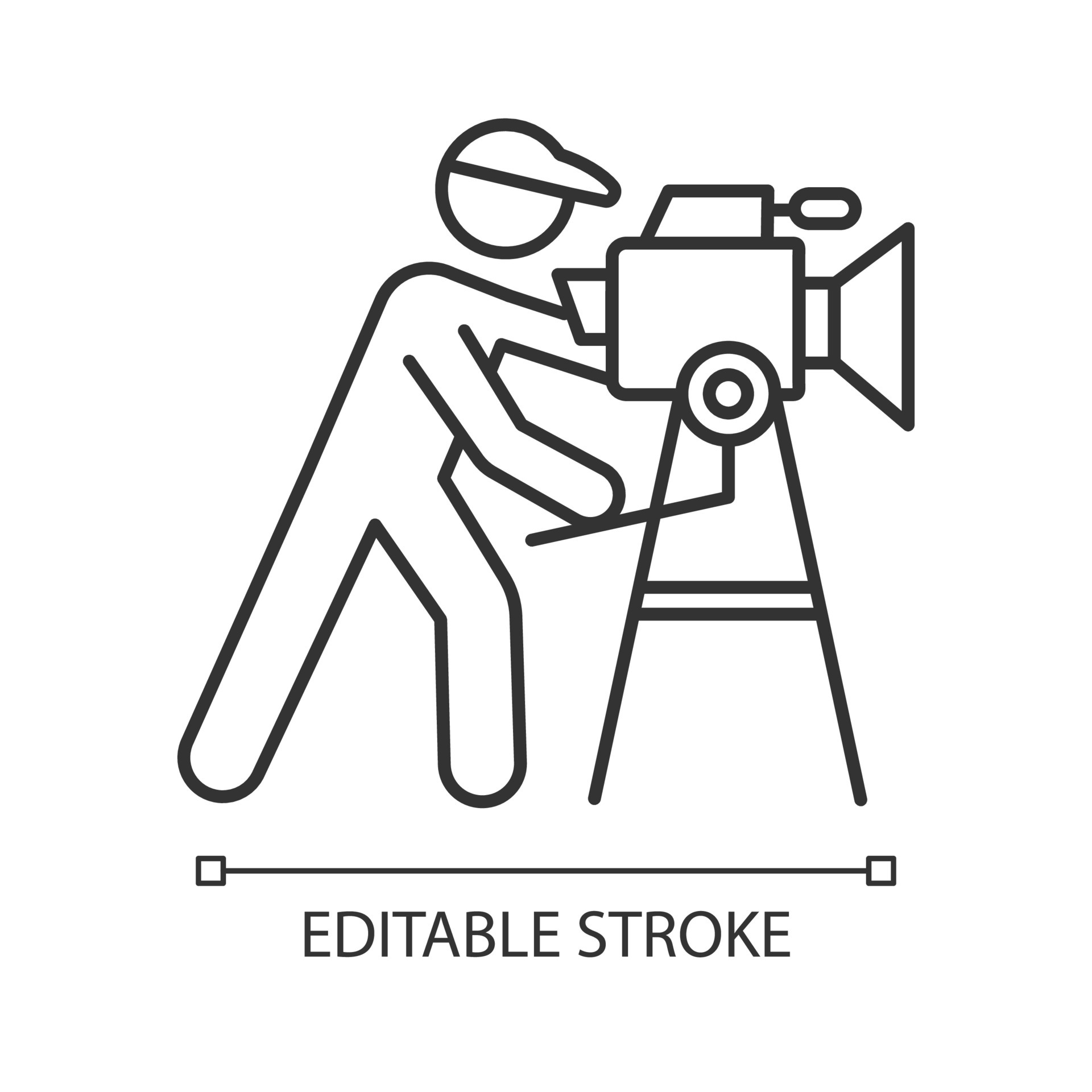 Movie scripts linear icon. Screenplay writing. Thin line illustration.  Scenario. Film making. Contour symbol. Vector isolated outline drawing.  Editable stroke 10432779 Vector Art at Vecteezy