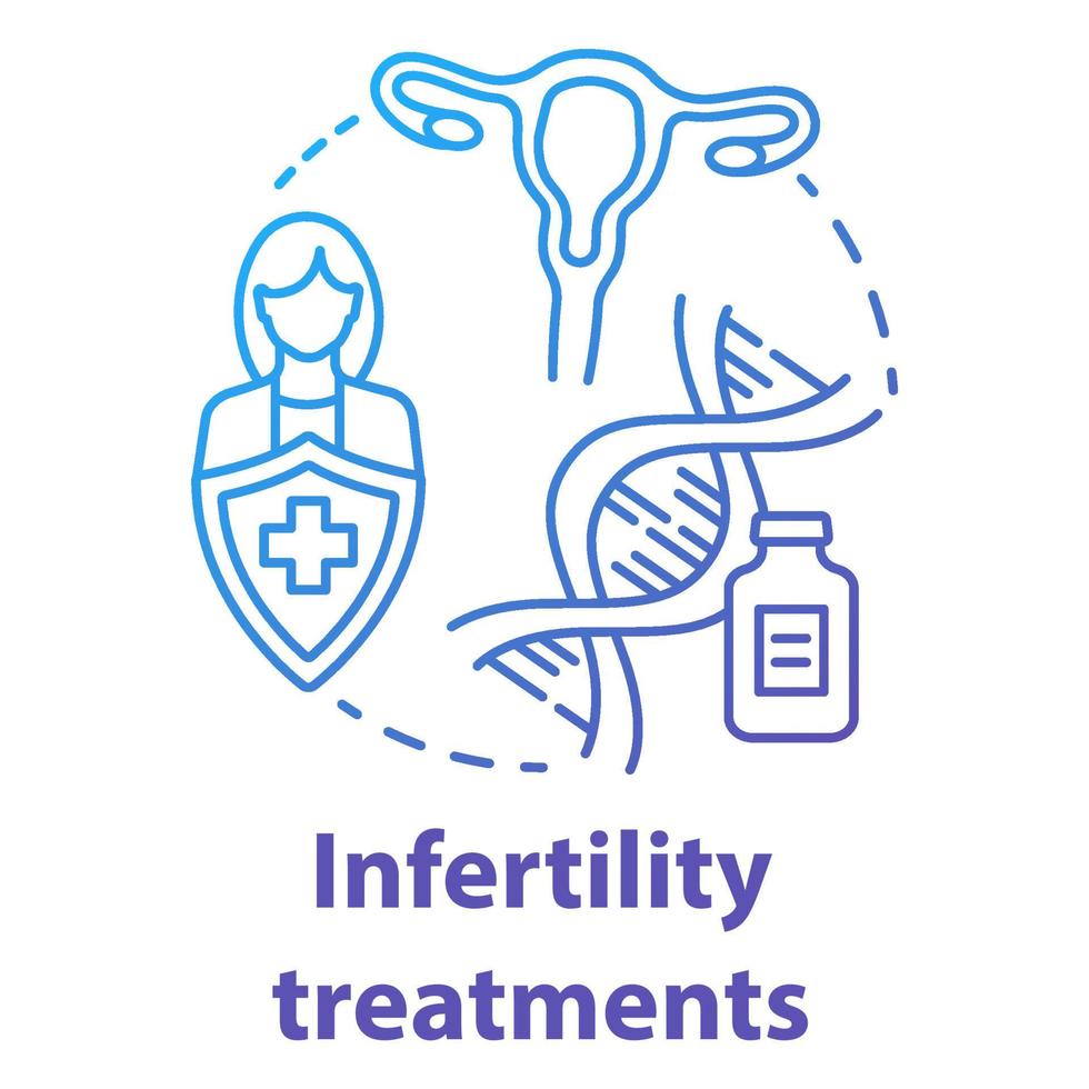 Infertility treatments blue gradient concept icon. Women health idea thin line illustration. Reproductive system, pregnancy, gynecology. IVF, ovulation induction. Vector isolated outline drawing