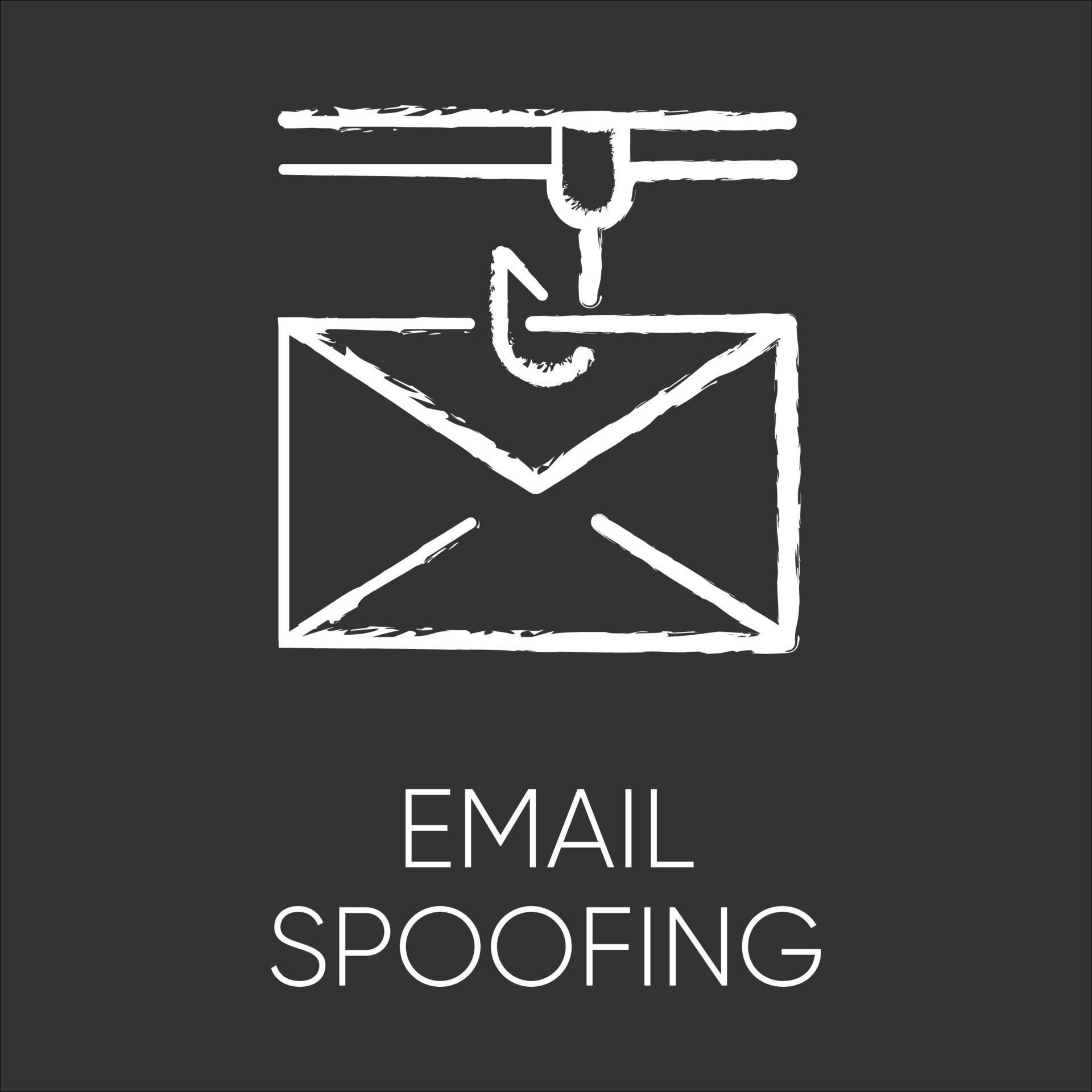 Email spoofing chalk icon. Illegitimate business. sender. Online scam. Spamming. Fake