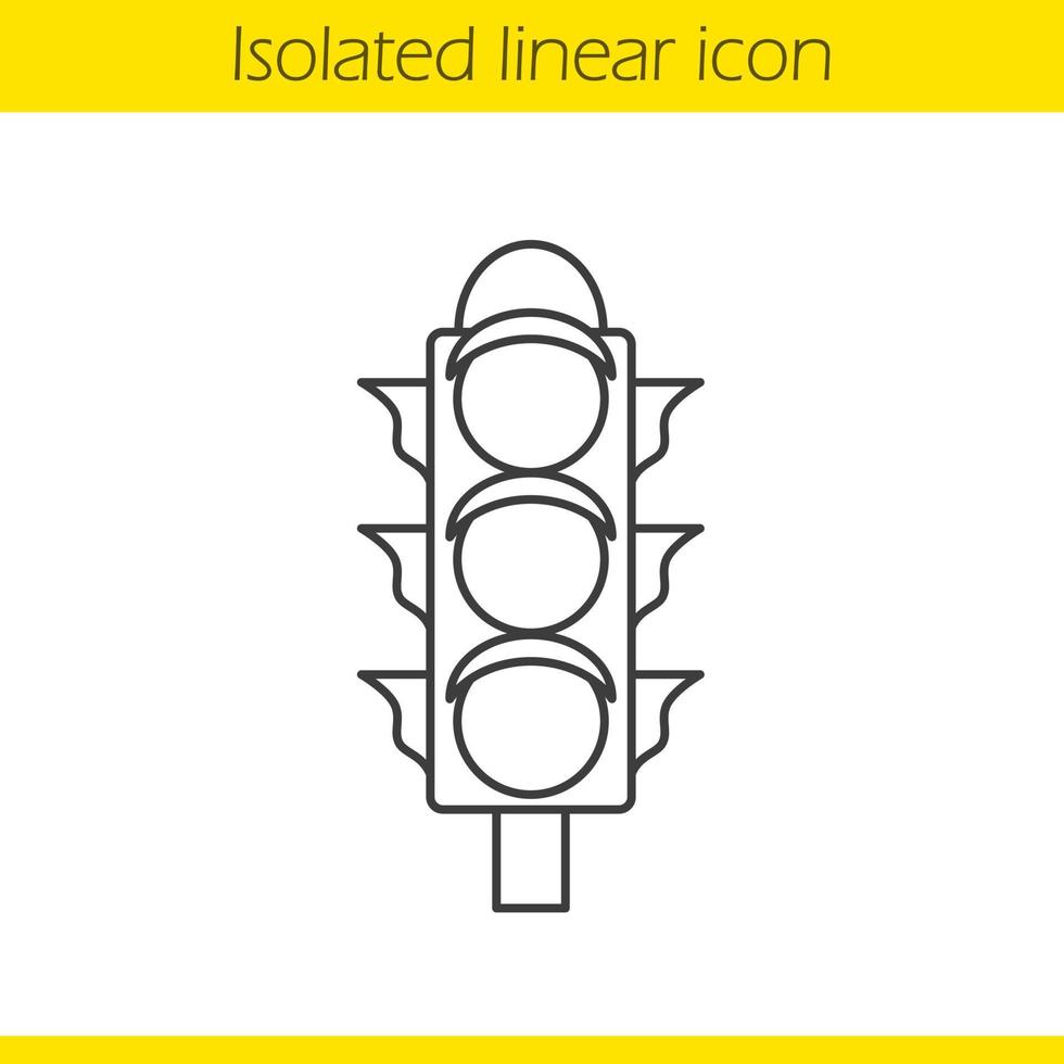 Traffic light linear icon. Stoplight thin line illustration. International Traffic Light's Day contour symbol. Vector isolated outline drawing