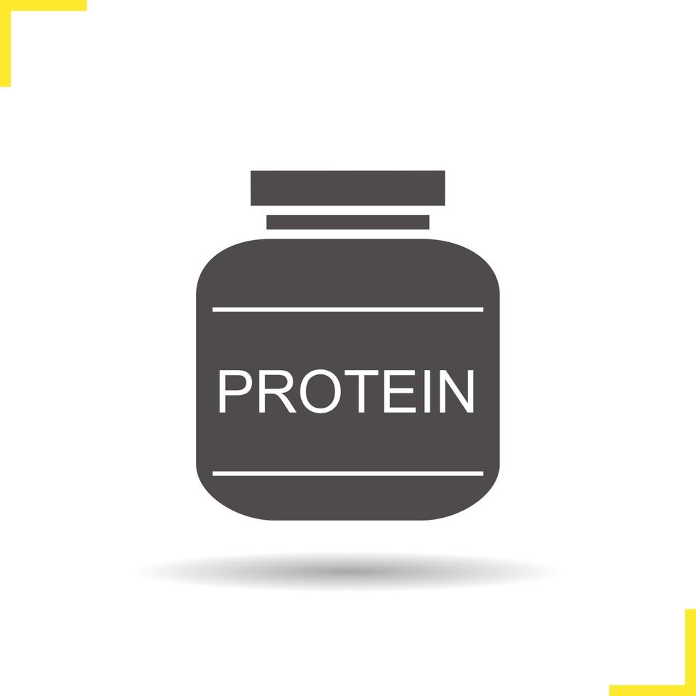 icono de proteína en polvo. símbolo de silueta de sombra. vector ilustración aislada