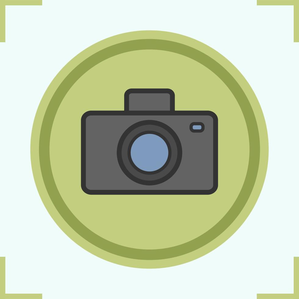 Photo camera color icon. Vector isolated illustration