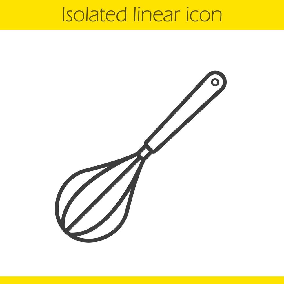 Whisk linear icon. Egg beater thin line illustration. Contour symbol. Vector isolated outline drawing