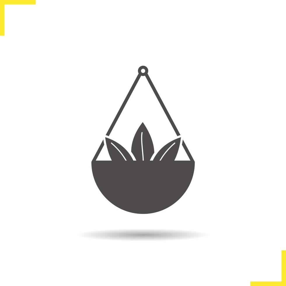 Loose tea leaves icon. Drop shadow silhouette symbol. Tea leaves in scalepan. Vector isolated illustration